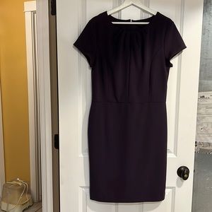 Purple, Banana Republic dress, size 12, with ruched detailing by at neckline.